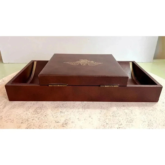 Brown Fantastic Vintage Condition Leather Like Fabric Jewelry Box - Picture 6 of 11